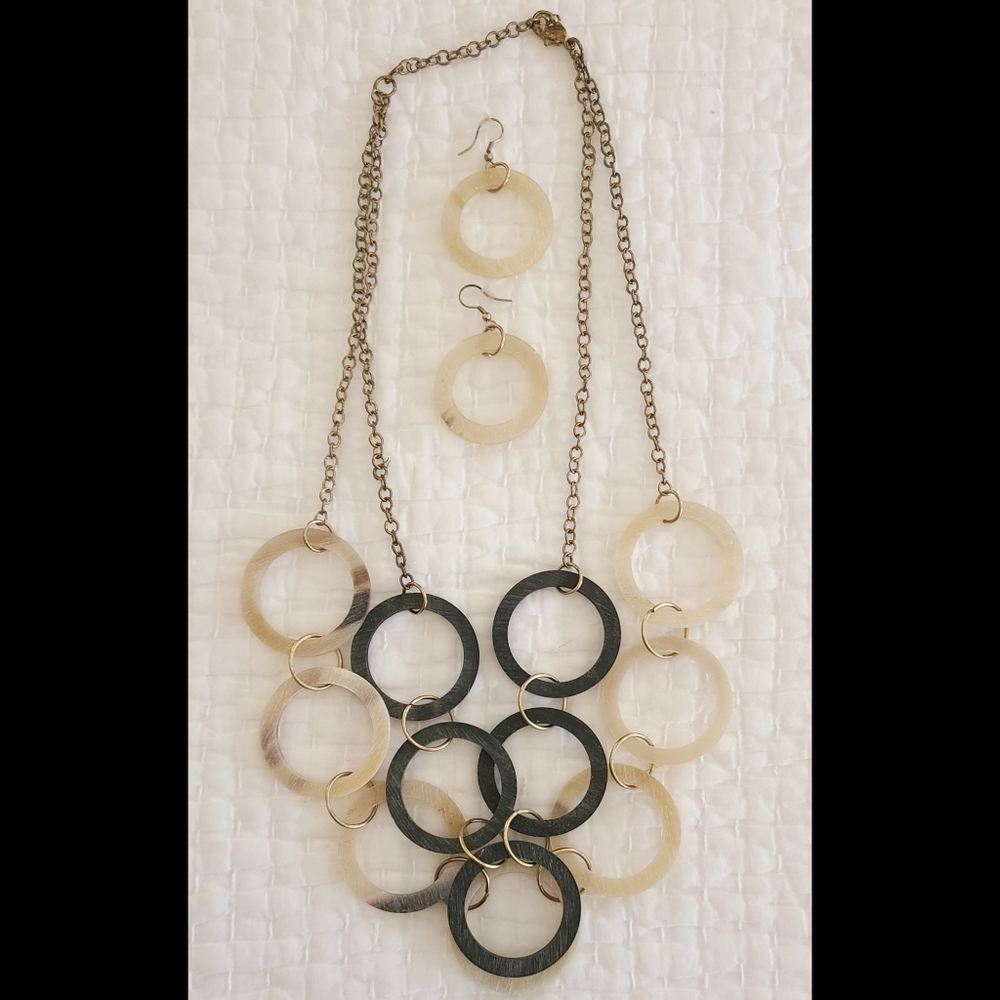 Upcycled Buffalo Horn Necklace / Earrings